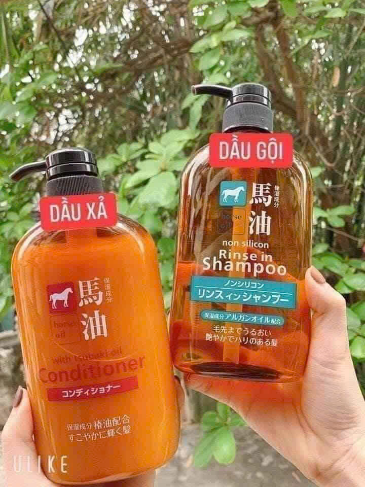 Combo Dầu gội, xả chiết xuất từ mỡ ngựa Oil Horse (Non Silicon) 600ml