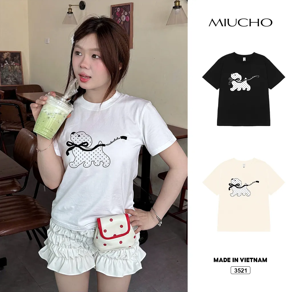 Áo baby tee form vừa hình cún nhiều màu Beezy 3521