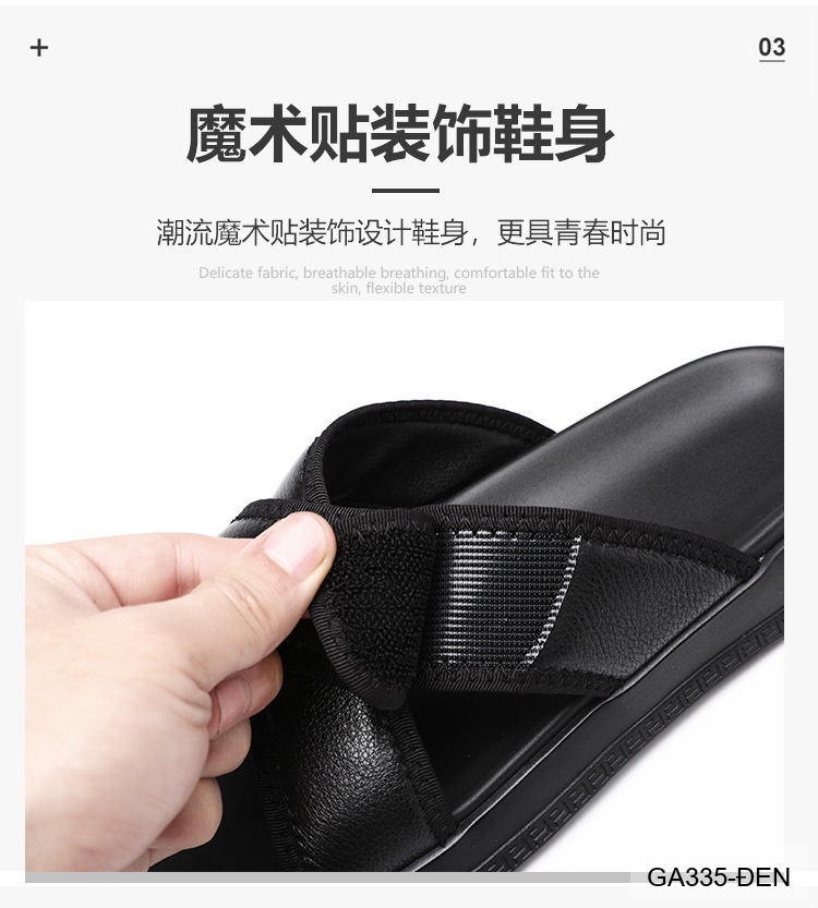 GA335 - Dép lê nam da bò kiểu Hàn màu đen đế cao su êm chân_thumbnail_18