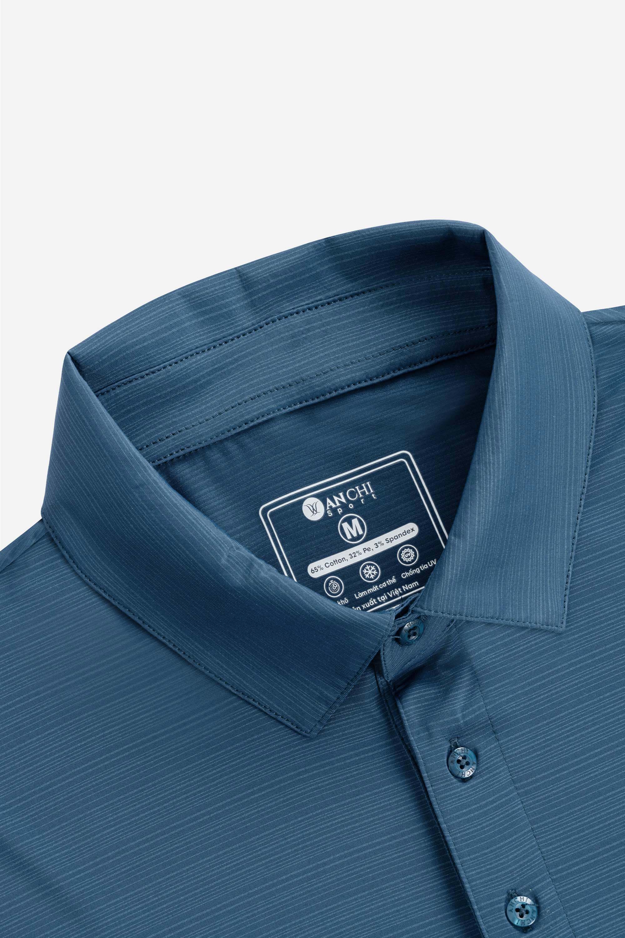 Áo Polo Melange Thể Thao Nam Trung Niên ANCHI Chất Liệu Cotton Phom Suông Vạt Ngang_thumbnail_6