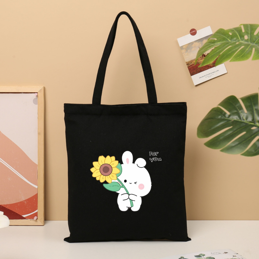 Túi tote vải canvas local brand We Tee in hình thỏ, labubu - TOTE01_thumbnail_4