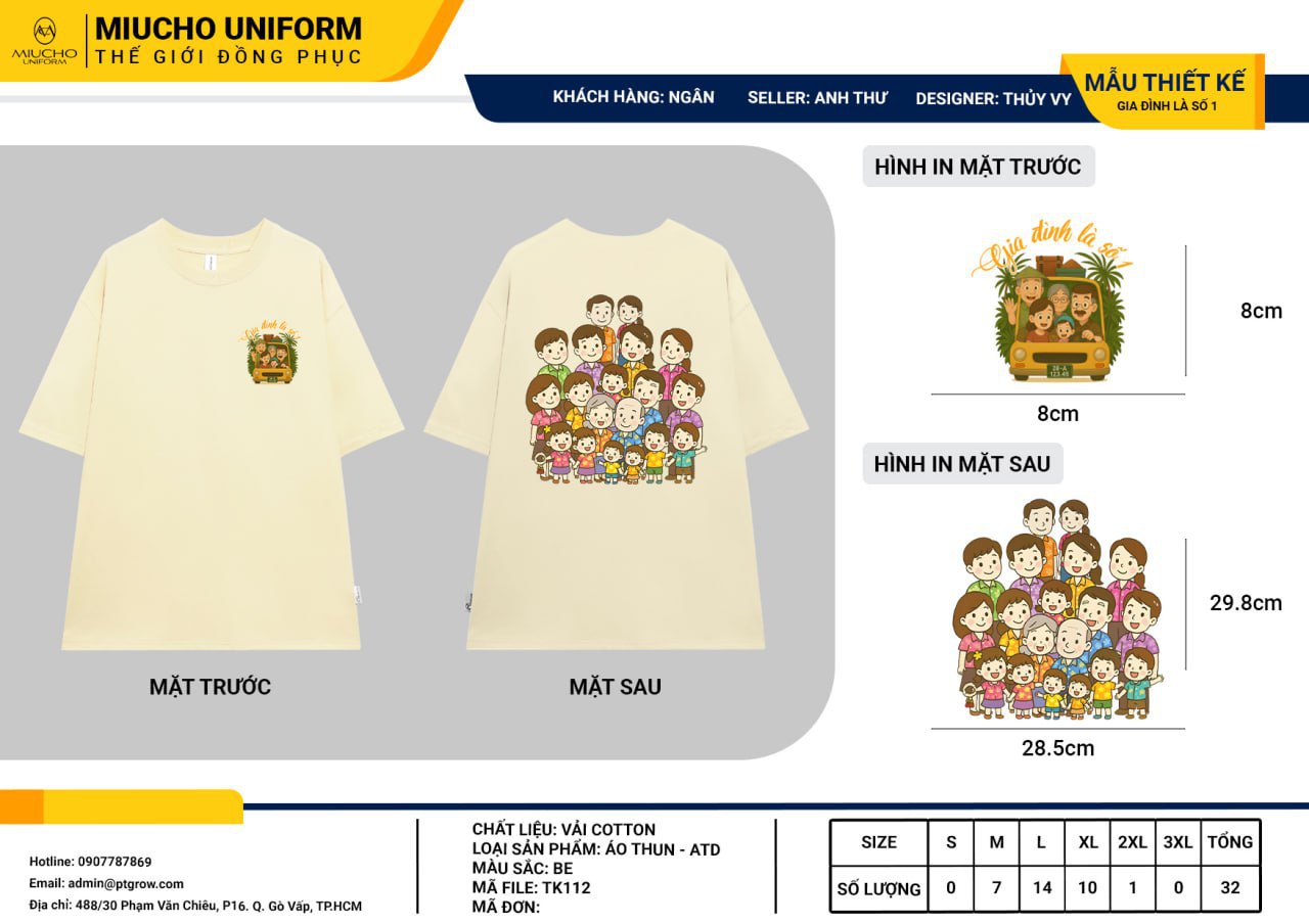Áo thun thiết kế như yêu cầu TK112