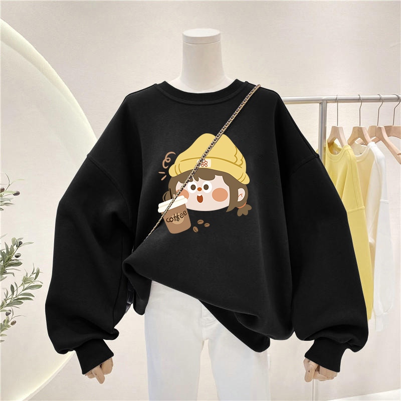 [Form Rộng] Áo sweater nữ màu đen in hình nhiều mẫu - Loza G0115_thumbnail_1