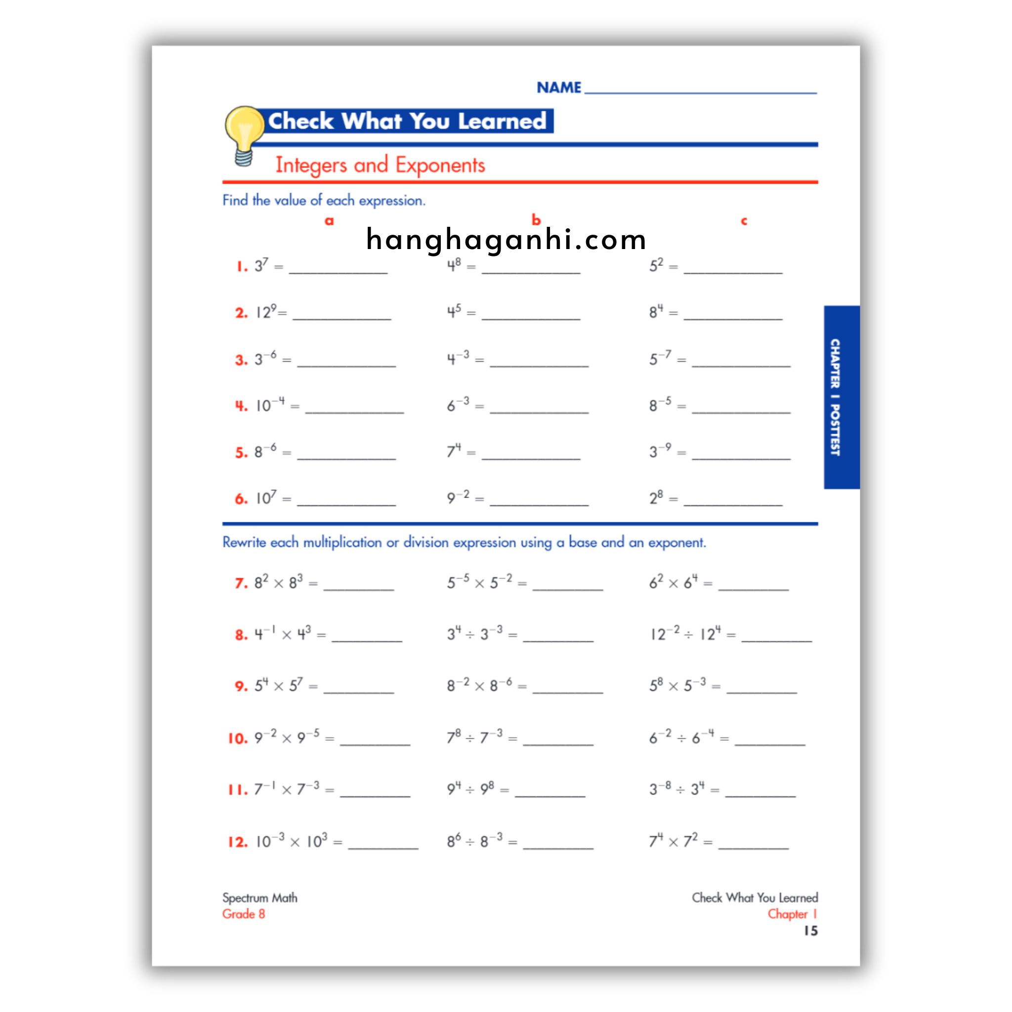 Spectrum Math Workbook Grade 8- Sách Toán Tiếng Anh cho bé lớp 8_thumbnail_13