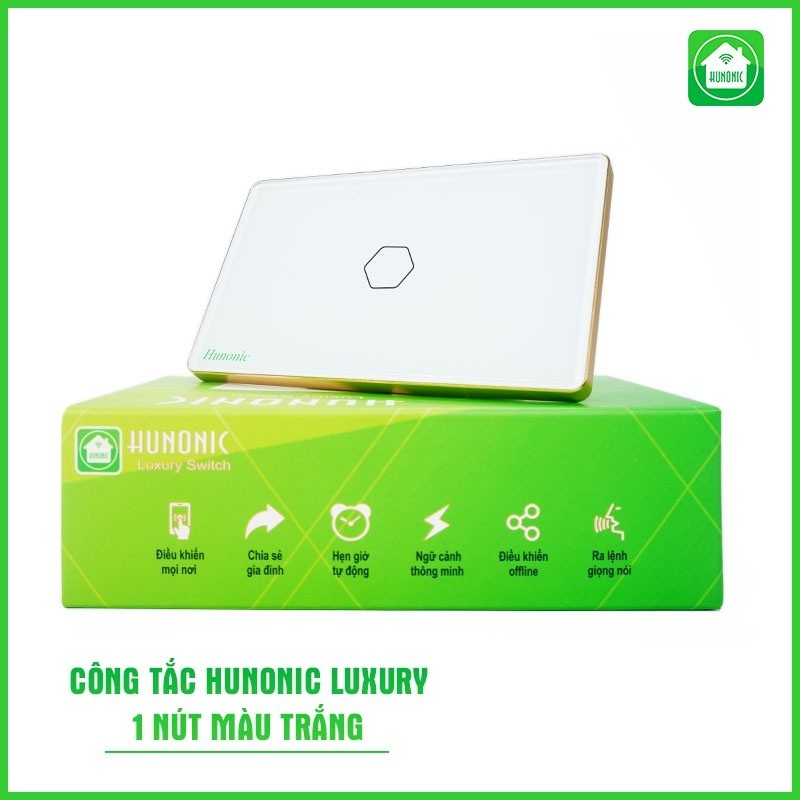 Công Tắc Cảm Ứng Hunonic (Luxury Hình Chữ Nhật) Viền Vàng, Công Tắc Thông Minh Wifi Điều Khiển Từ Xa Bằng Điện Thoại_thumbnail_5