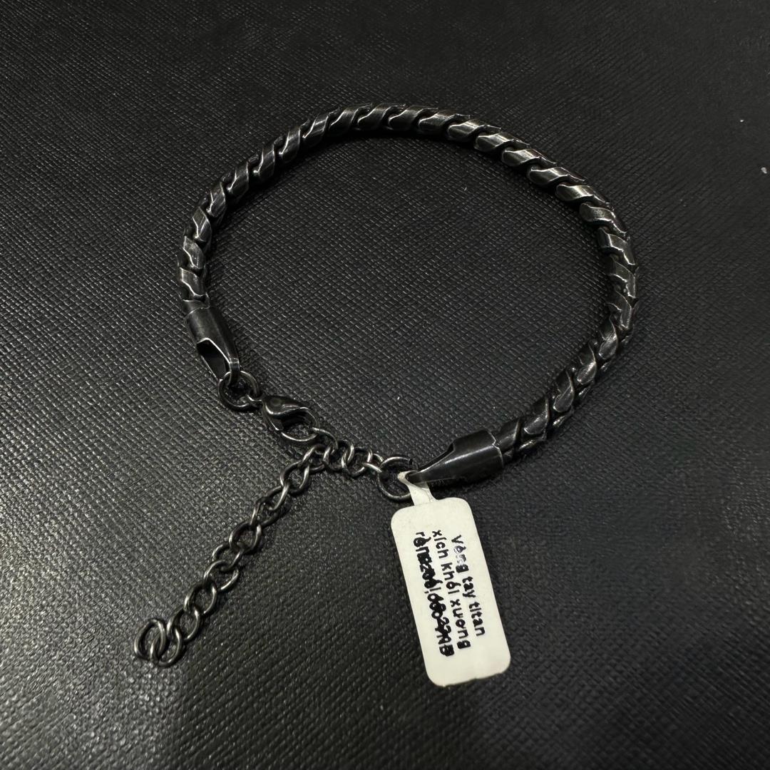 Vòng tay titan xích khối xương rồng nối 18 23cm.