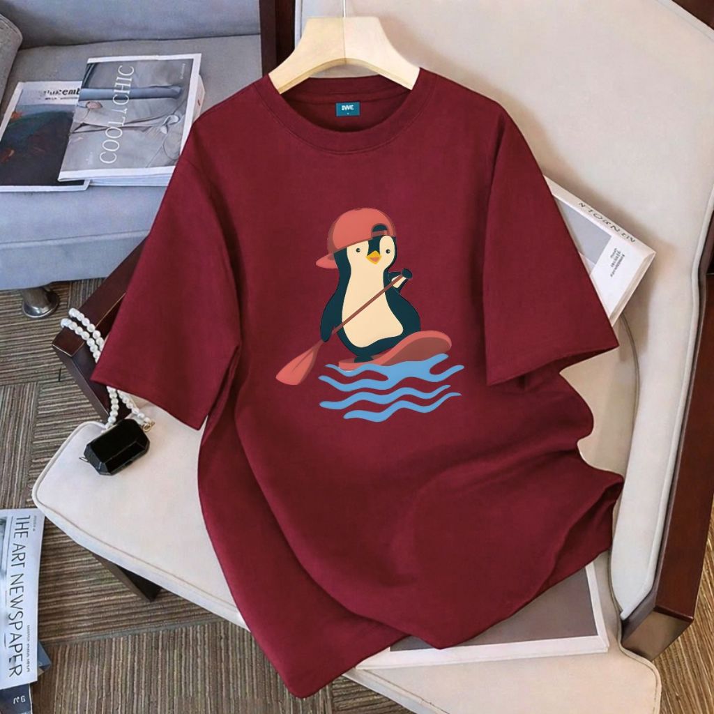 Áo thun unisex UX30-1183 chim cánh cụt lướt ván dáng oversized local brand WETEE_thumbnail_3