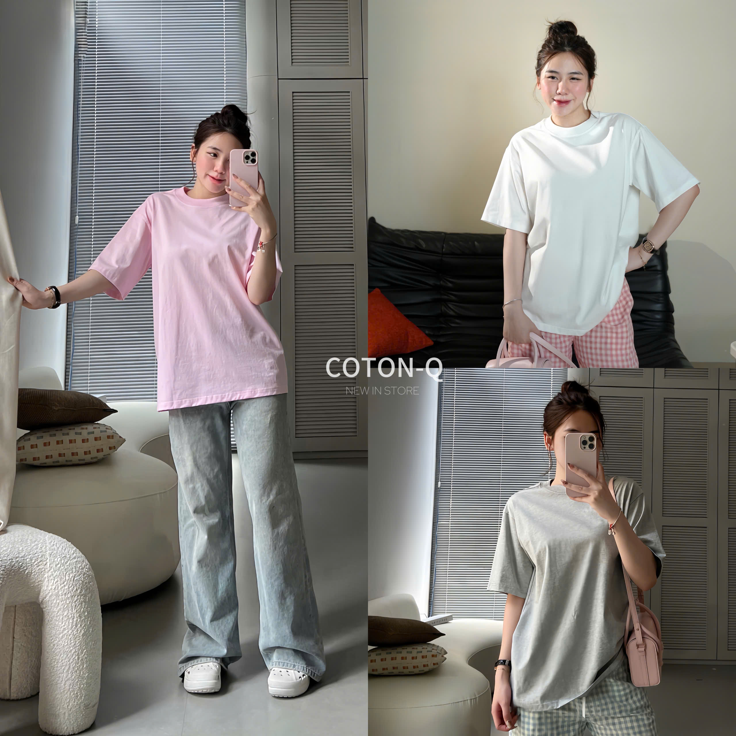 Áo thun trơn rộng ( XÁM )_thumbnail_5