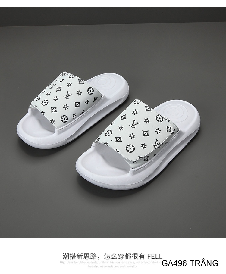 GA496 - Dép xỏ ngón nam thời trang đế dày họa tiết logo, màu trắng đen_thumbnail_6