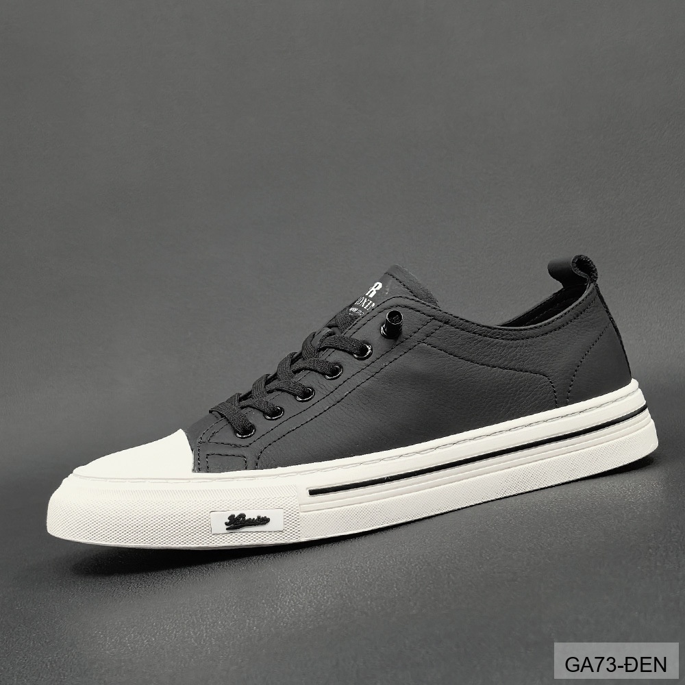 GA73 - Giày Sneaker Nam Da Bò Phong Cách Hàn, Đế Cao Su Thoáng Khí, Màu Trắng Đen_thumbnail_15