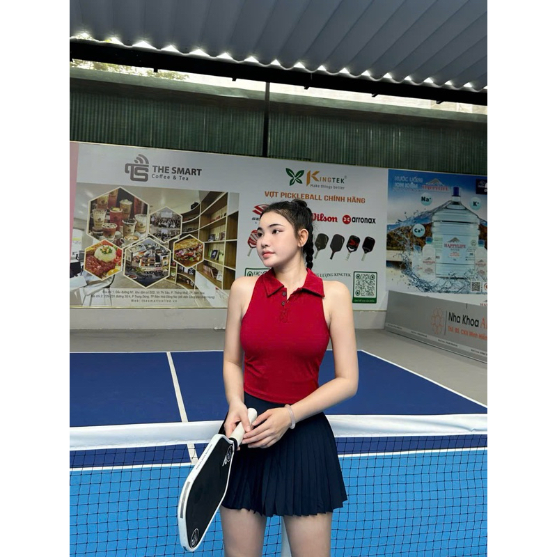 Áo Croptop Thể Thao Tay Ngắn Cổ Bẻ Dáng Ôm Body_thumbnail_3