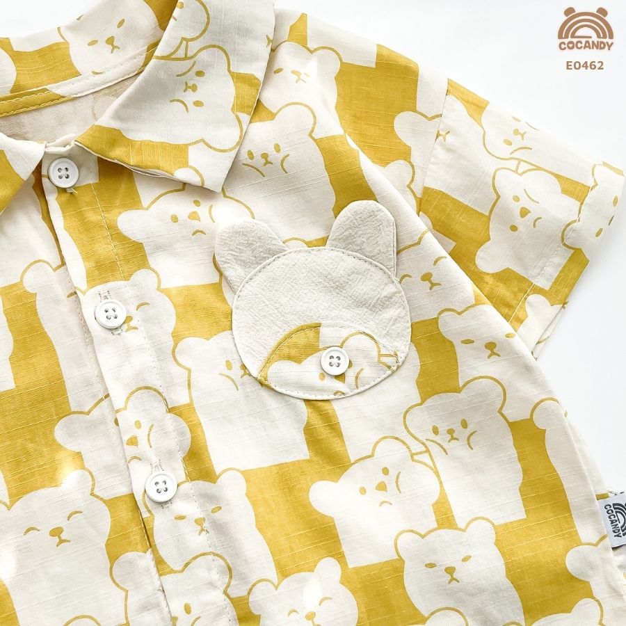 Áo cộc VÀNG họa tiết gấu phối túi gấu_thumbnail_2