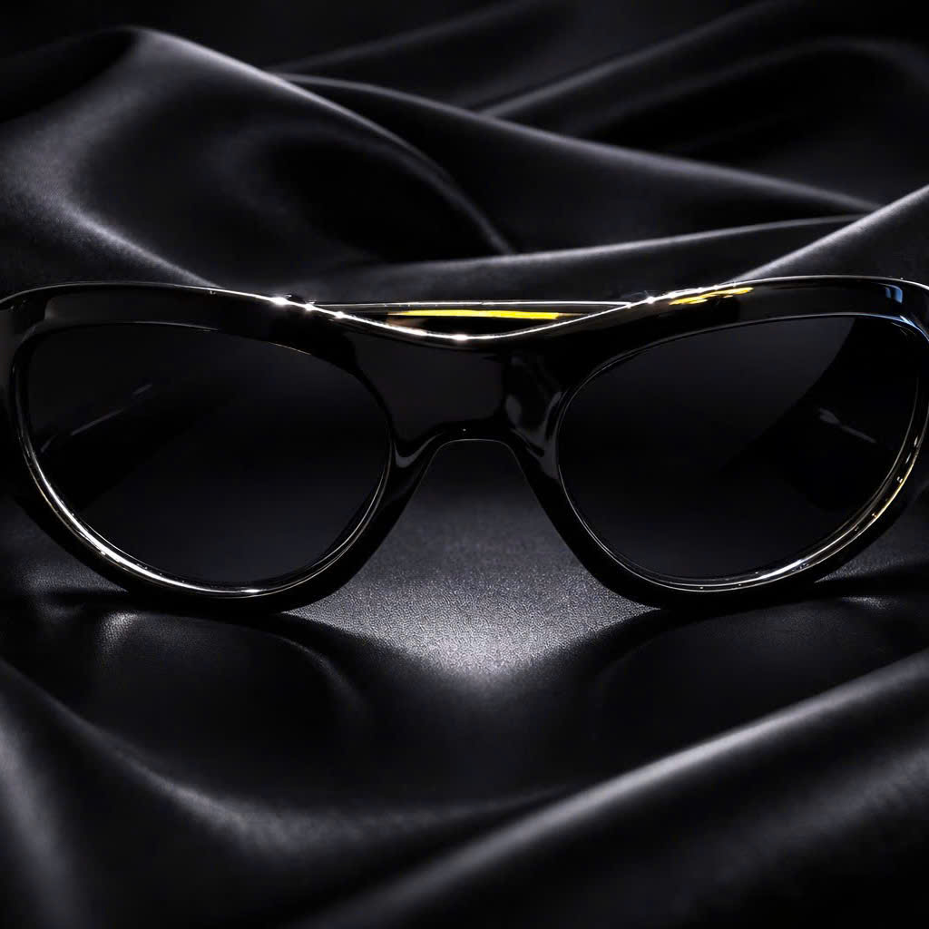 Kính mắt đen gọng đính nơ