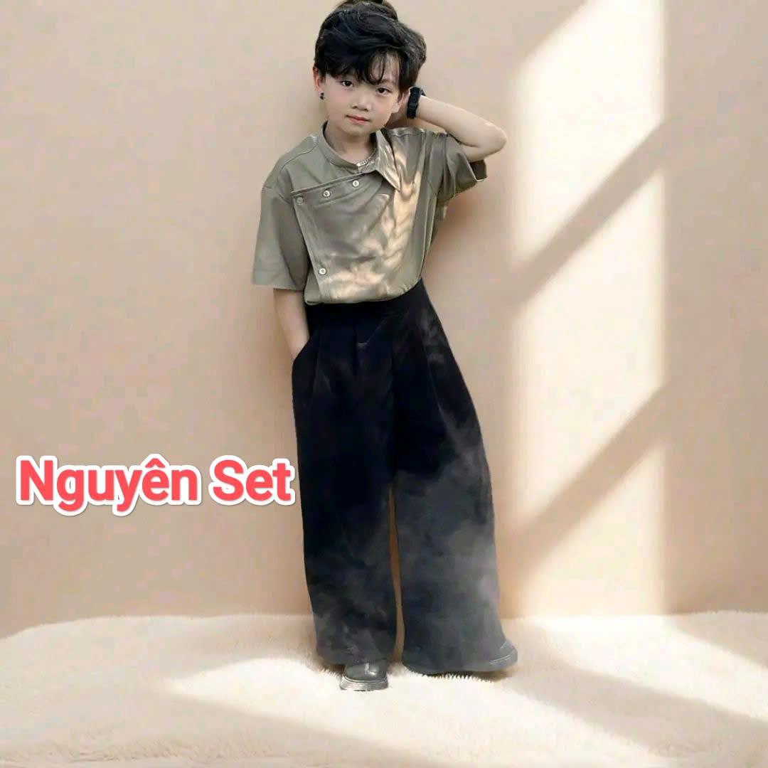 Áo Nửa Cổ Dày Dặn,Quần Suông Đen Đai Bằng Cho Bé Trai._thumbnail_10