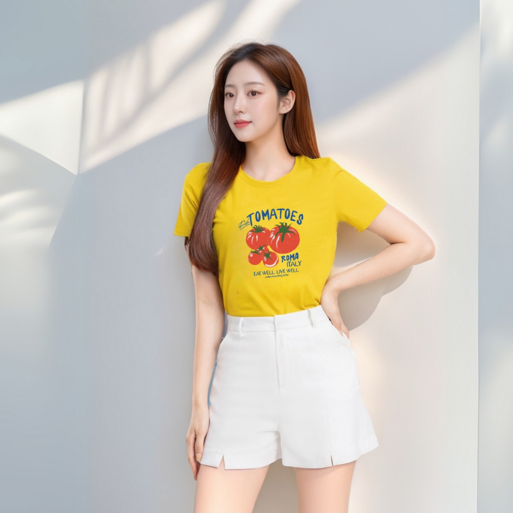 [Form Vừa] Áo phông nữ LOZA nhiều màu BST Hoa quả Summer 2025 chất liệu thun cotton 4 chiều mát mẻ - Mã VT8333_thumbnail_2
