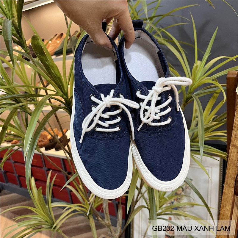 GB232 - Giày sneaker vải nam nữ đế bệt phong cách thường ngày, màu trơn chống thấm_thumbnail_5