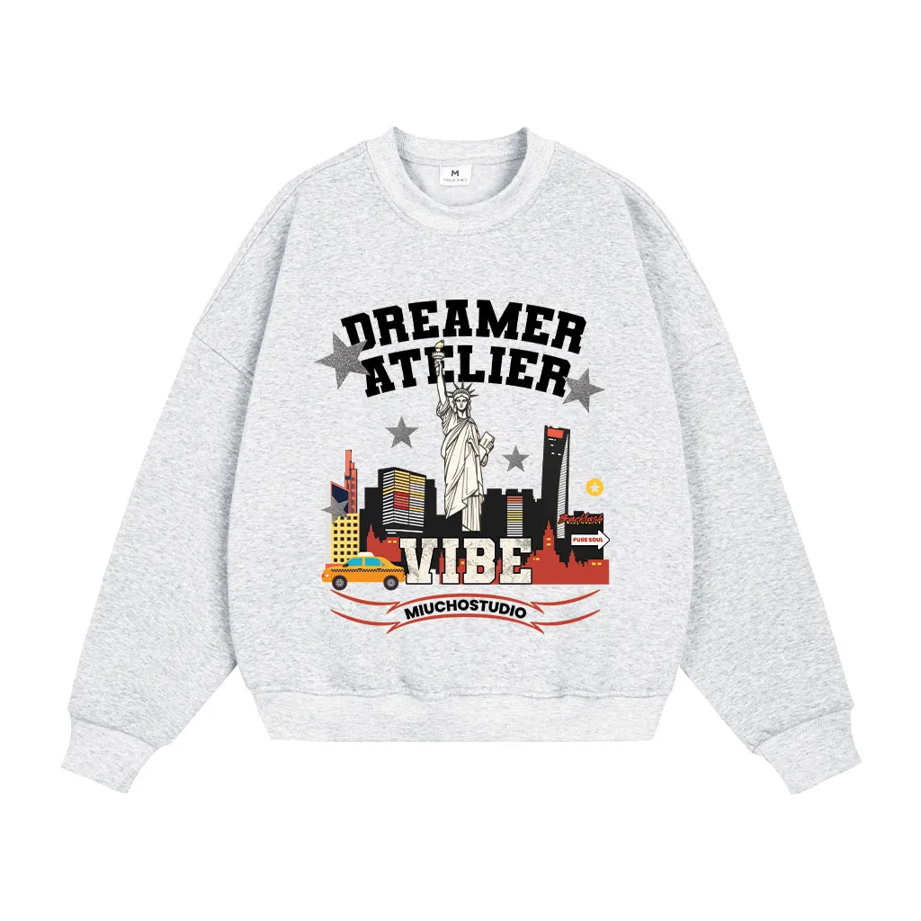 Áo Sweater nam form boxy Miucho Club nỉ 2 da mềm mại thoáng mát Dreamer Atelier in mix 2818_thumbnail_0