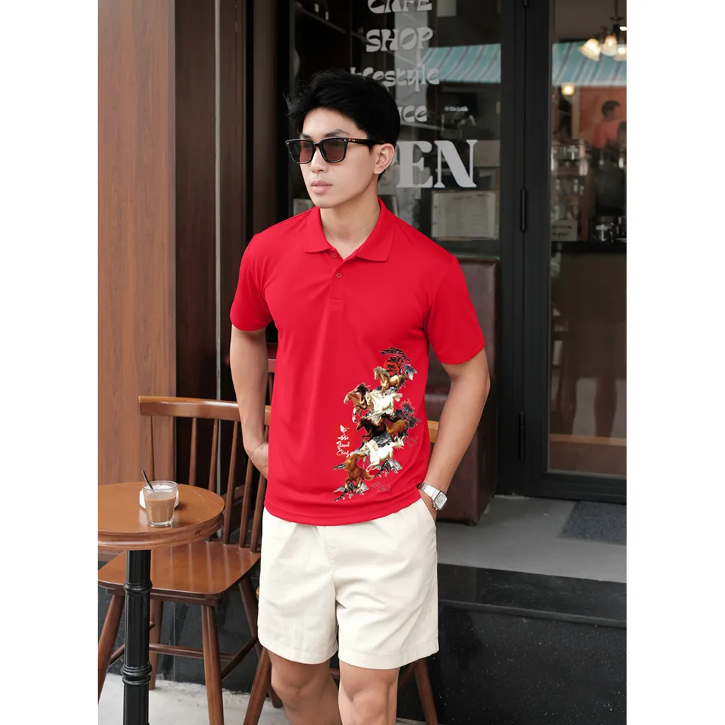 Áo polo Tết Bính Ngọ cá sấu Miucho Iconic tay ngắn cổ trụ form vừa vải poly thoáng mát 2996_thumbnail_5