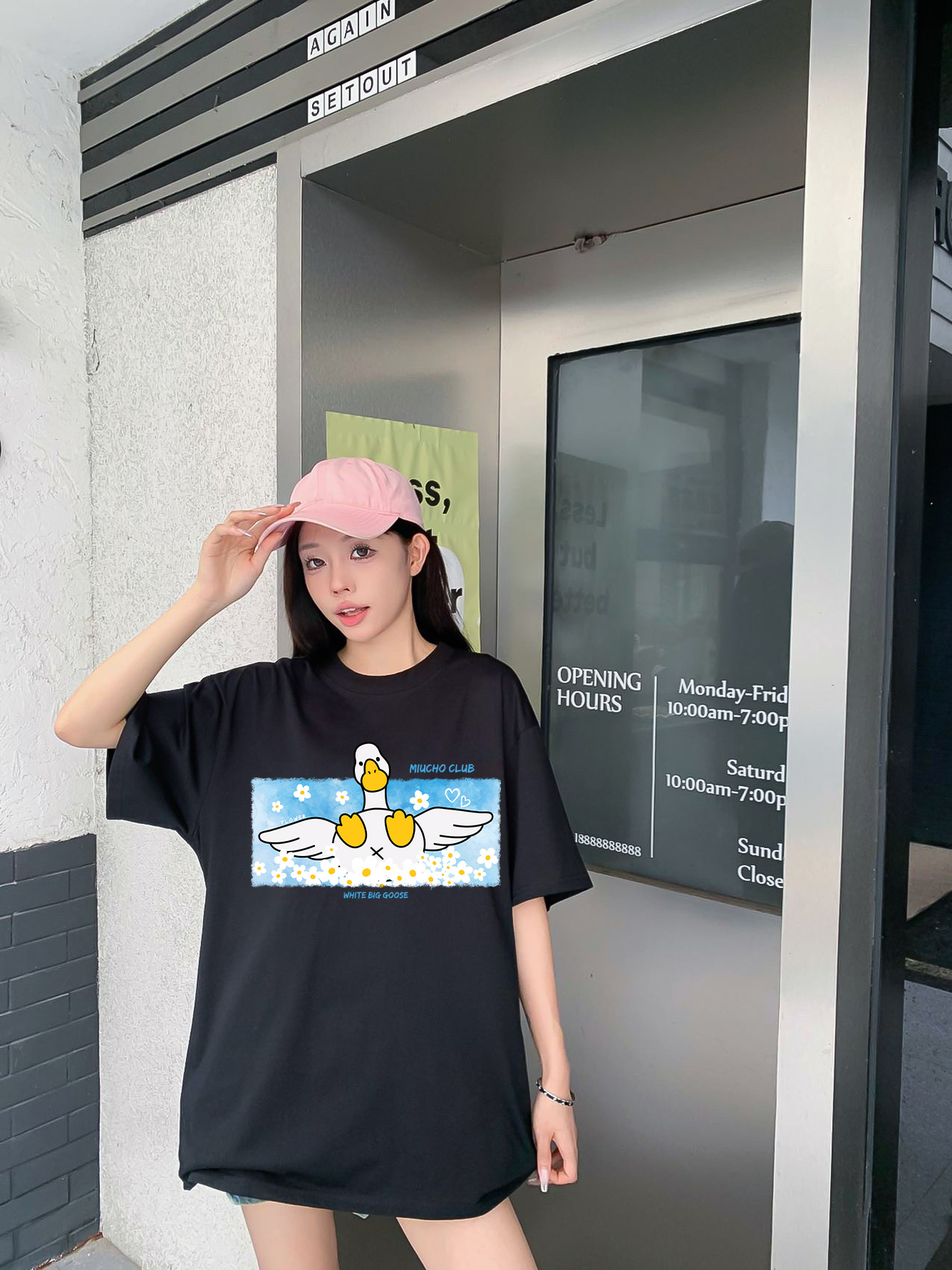 Áo thun nữ form rộng local brand cổ tròn vải cotton 4c thoáng mát 1756 Miucho in mix_thumbnail_5