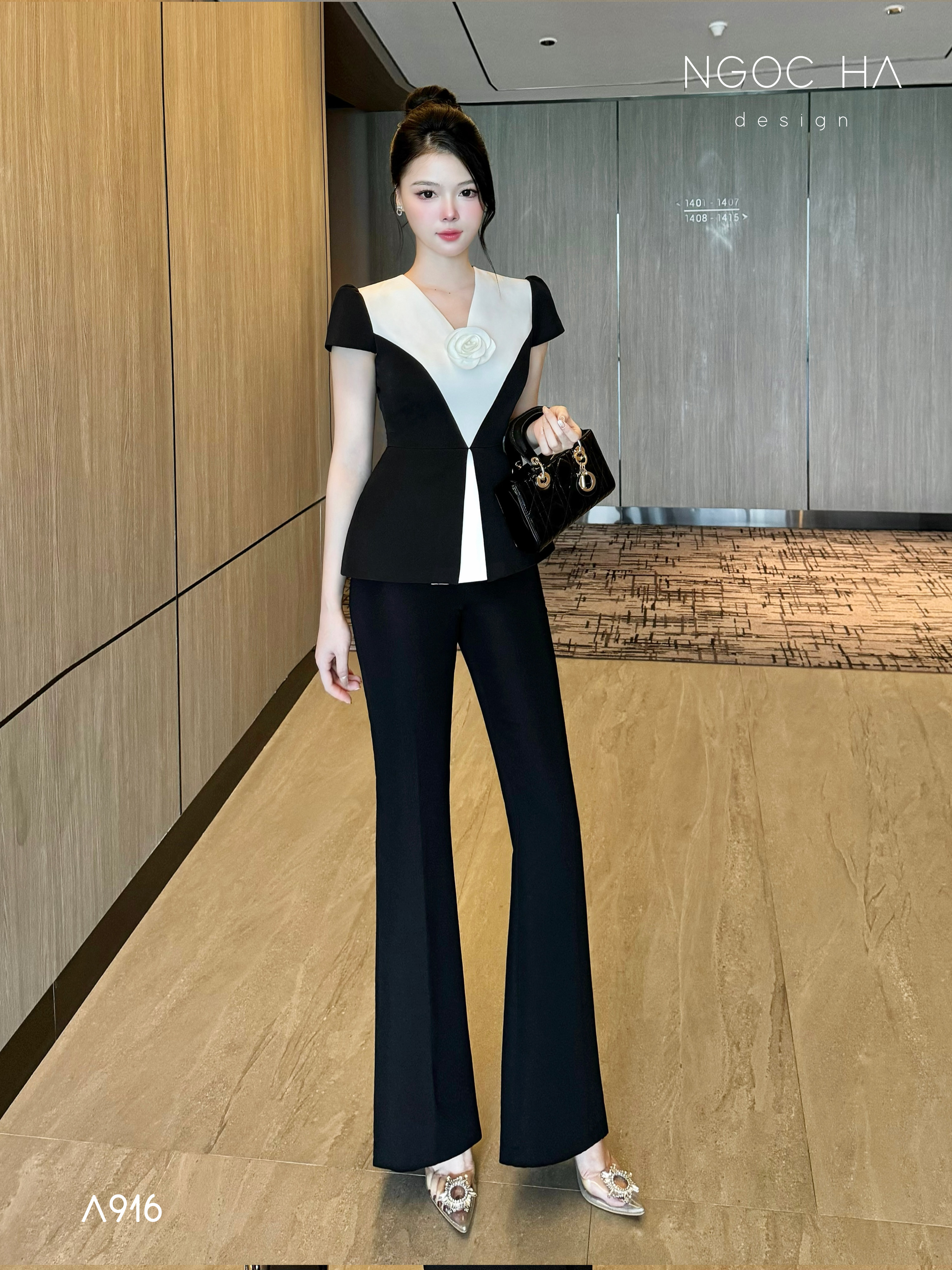 Selin Pants _ Quần Cạp Cao Xếp Ly Giữa 2 màu Đen, Cam - Q007_thumbnail_3