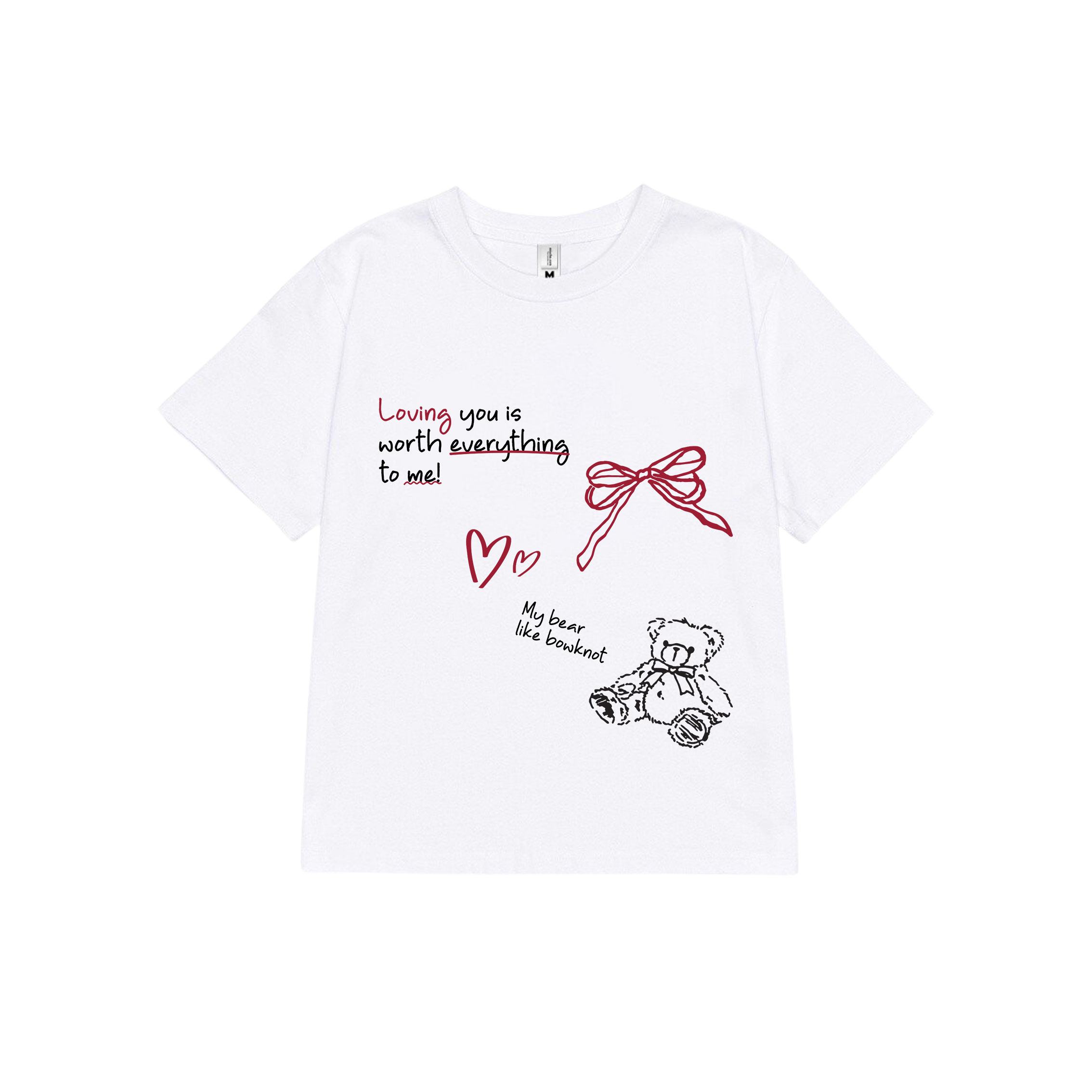 Áo thun baby tee nơ nhỏ xinh form ôm xinh xắn ABD1170 Miucho tay ngắn Cổ tròn hotrend in mix_thumbnail_0