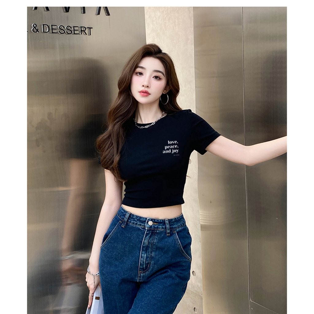 [Form Ôm] Áo croptop nữ dáng ôm in hình thời trang phong cách Hàn Quốc - Áo baby tee Loza G0080_thumbnail_9