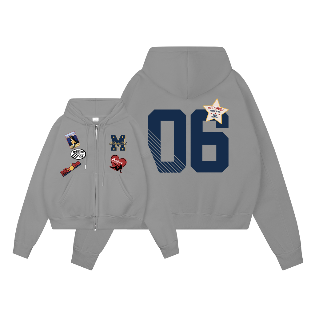 Áo hoodie zip nam localbrand form boxy HXD1616 Miucho Club vải nỉ 2 da dày dặn in mix