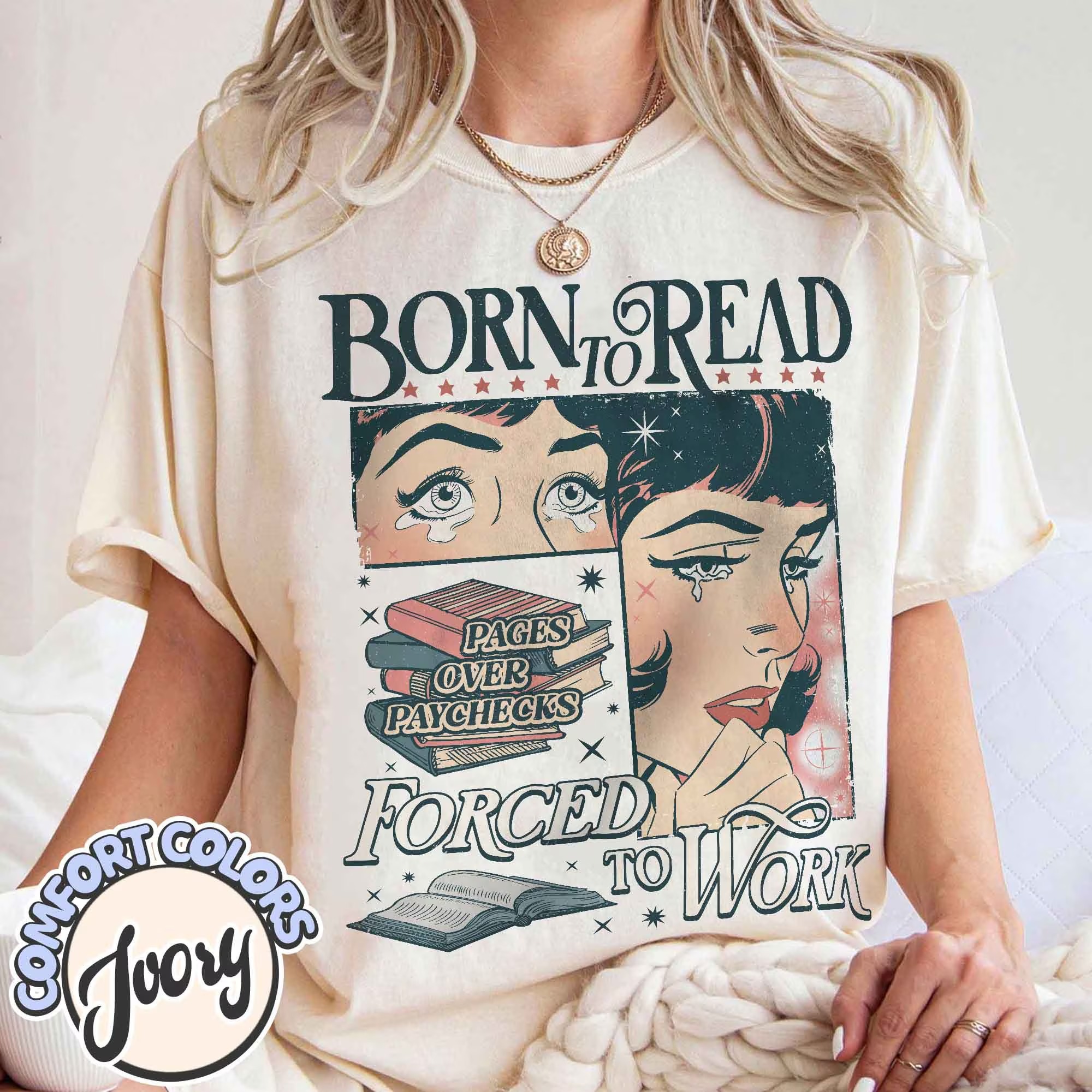 Story Lover Comfort Tee • Washed Vintage Look • Cute Aesthetic Reading Shirt_thumbnail_8