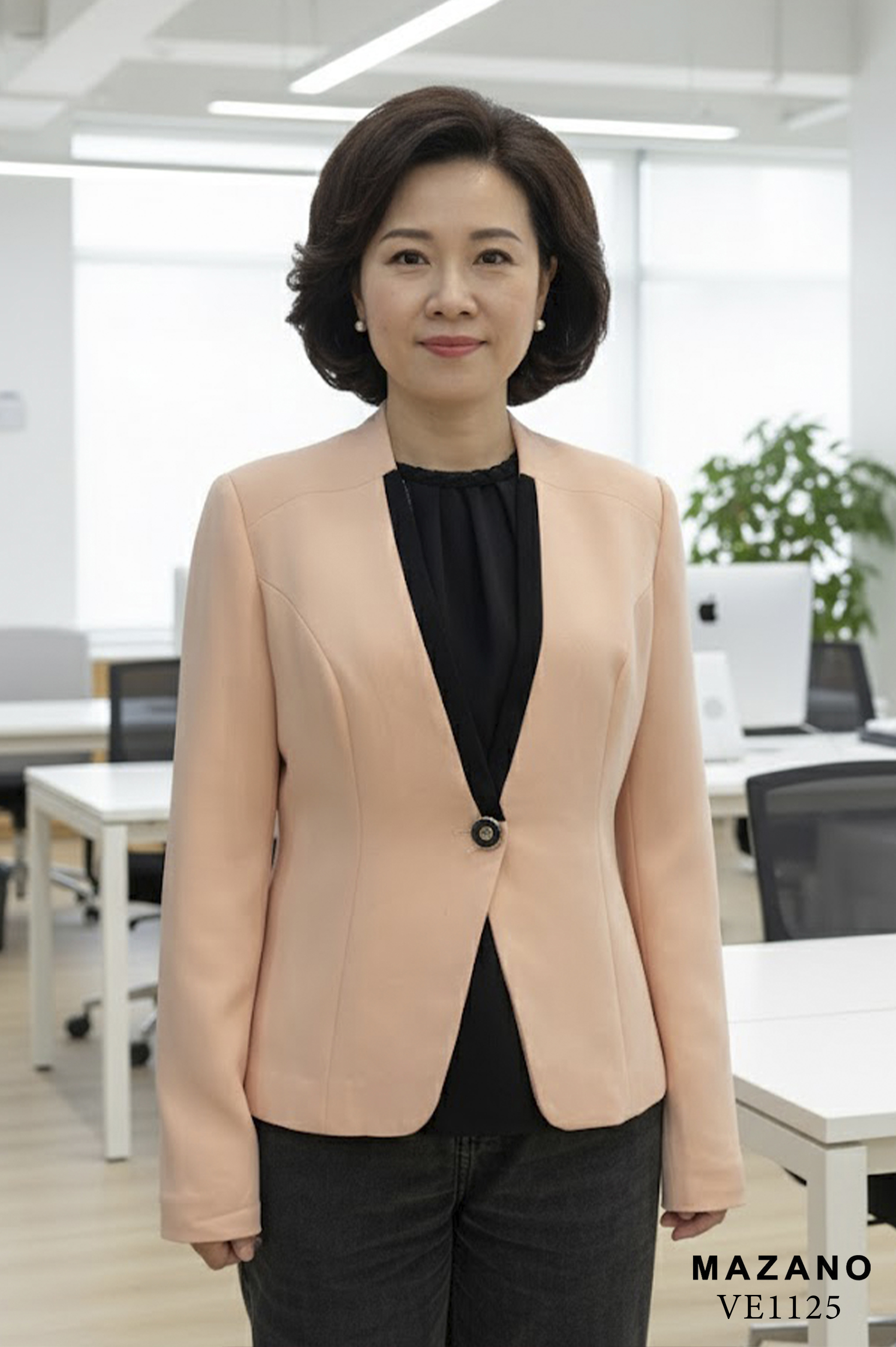 Áo vest hồng cam cổ truyền thống