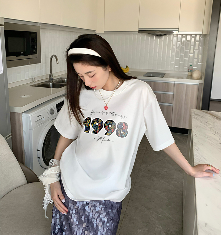 Áo thun nữ in năm sinh 1998 form vừa regular vải cotton 4c thoáng mát ARD1785 Miucho Chic in mix_thumbnail_3