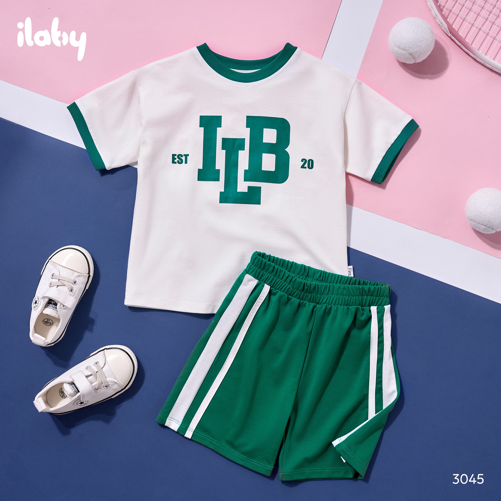 Bộ áo phối bo màu quần short_thumbnail_0