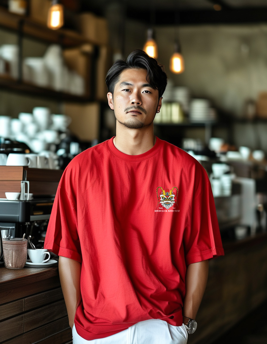 Áo phông nam form rộng 1874 Miucho Iconic vải cotton 4c thoáng mát cổ tròn in mix_thumbnail_2