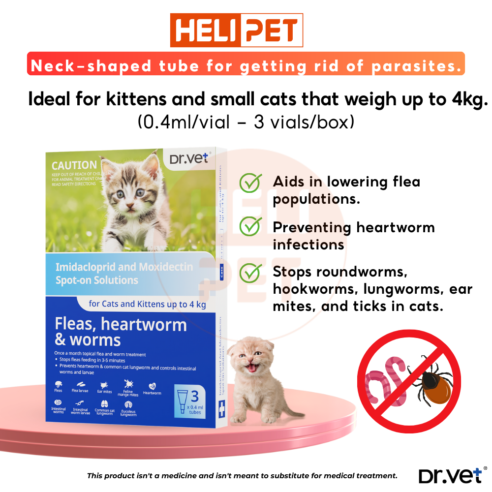 DR.VET flea, tick, and worm treatment drops for cats._thumbnail_2