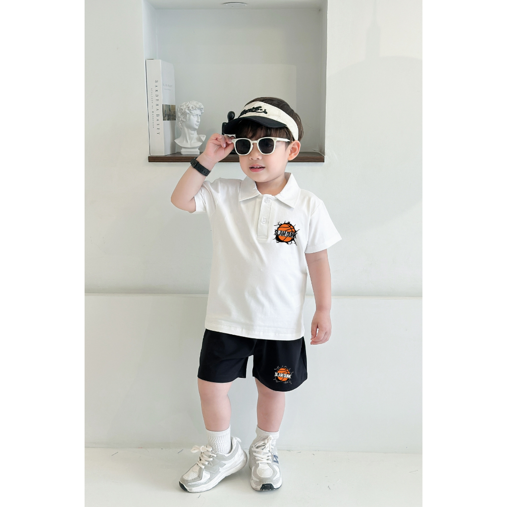 Bộ đồ Polo bé trai in hình Bóng rổ - Loza Kids BO344_thumbnail_1