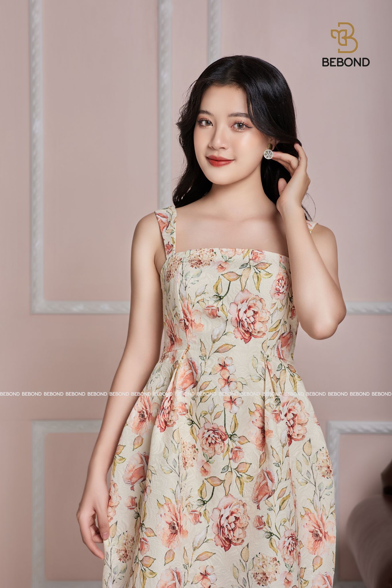 Váy hai dây gấm hoa hồng - Aurora Dress_thumbnail_2