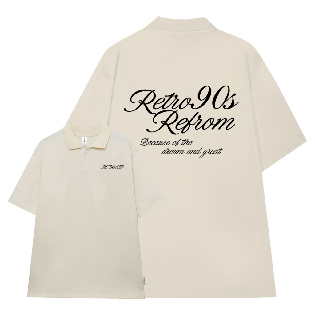 Áo polo nam form rộng đẹp PLD193 Miucho Man tay lỡ vải cotton mềm mại cho nam in Typography_thumbnail_9