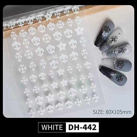 Sticker Hoa văn + họa tiết DH-442 Trắng