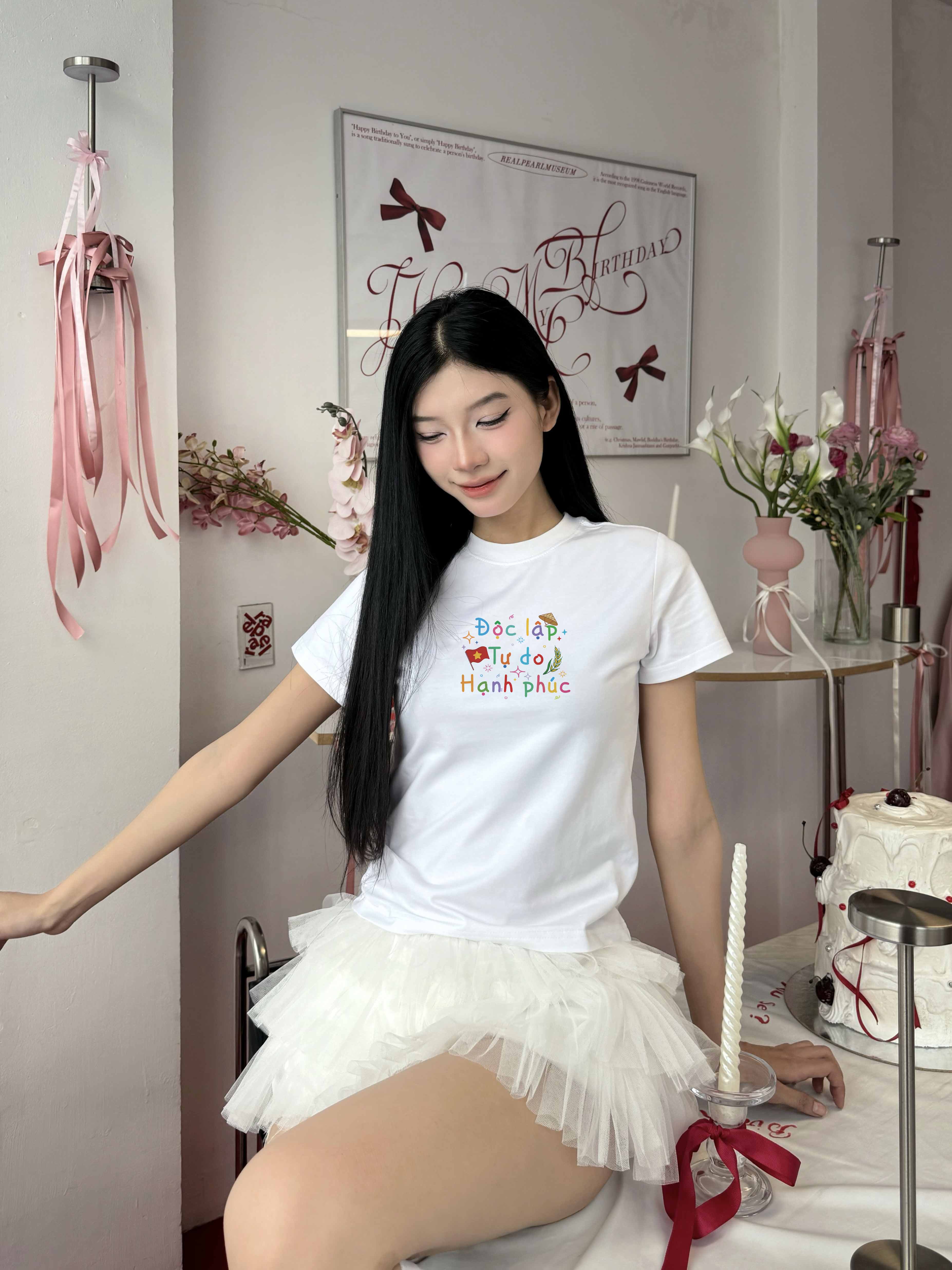 Áo baby tee ôm eo Việt Nam tôi yêu 2121 Miucho cổ tròn vải cotton 4c co giãn thoáng mát in mix_thumbnail_4