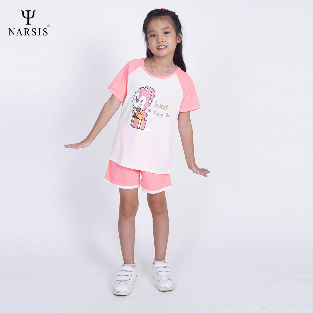 BỘ HÈ BÉ GÁI KM1016 NARSIS CHẤT LIỆU THOÁNG MÁT, DỄ CHỊU, THOẢI MÁI CẢ NGÀY, DỄ VẬN ĐỘNG_thumbnail_0