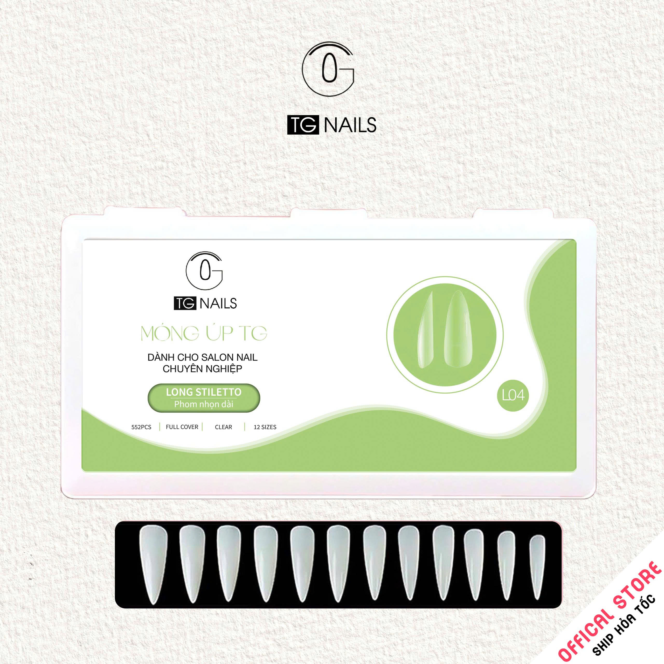 Phụ kiện gắn móng: Móng tay giả, kt(L1.2- 2.5*1.3)cm(+/-10%), chất liệu nhựa, nhãn hiệu TG, mới 100%._thumbnail_11