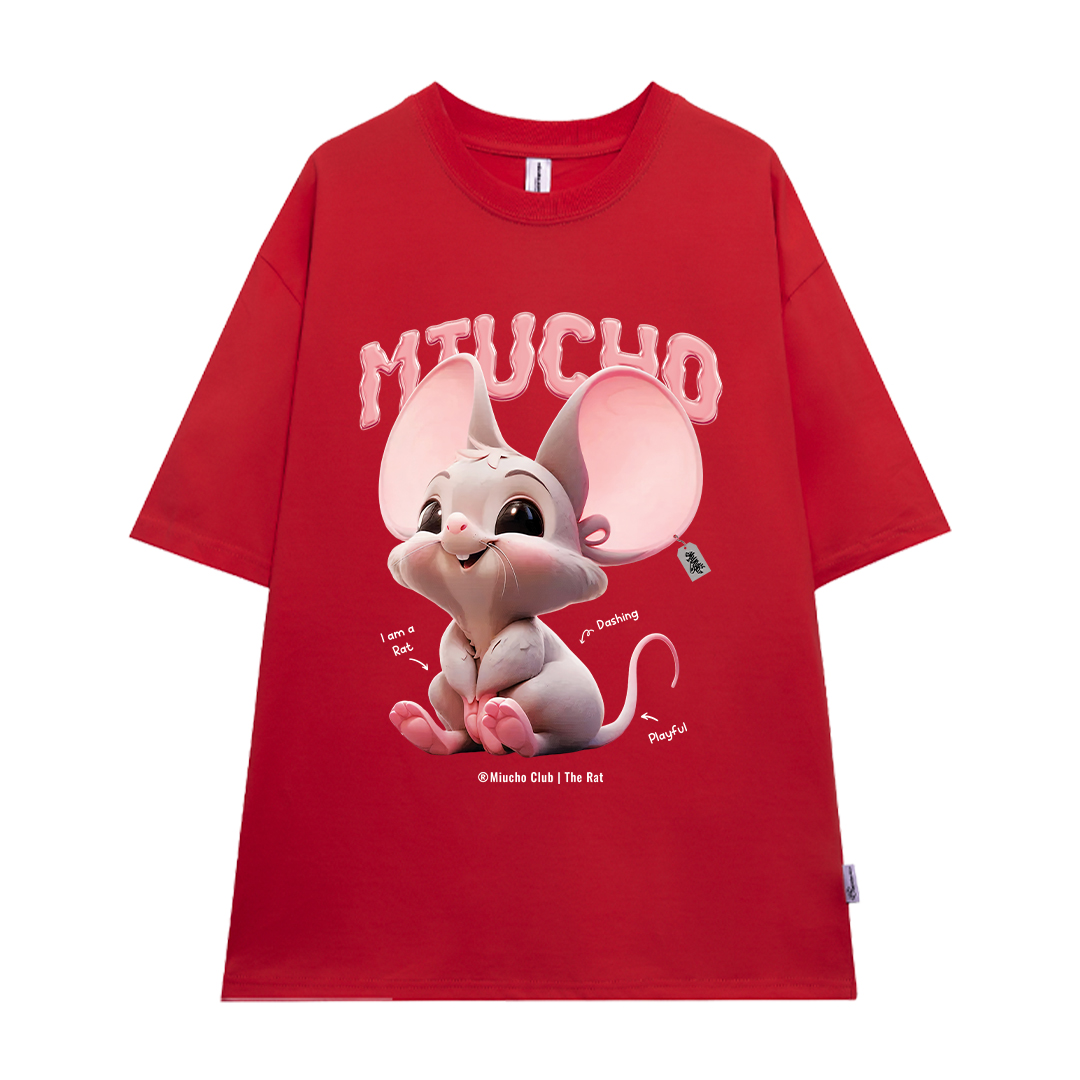 Áo thun form rộng 12 con giáp tuổi Tí ATD1236 Miucho tay ngắn cổ tròn in mix_thumbnail_19