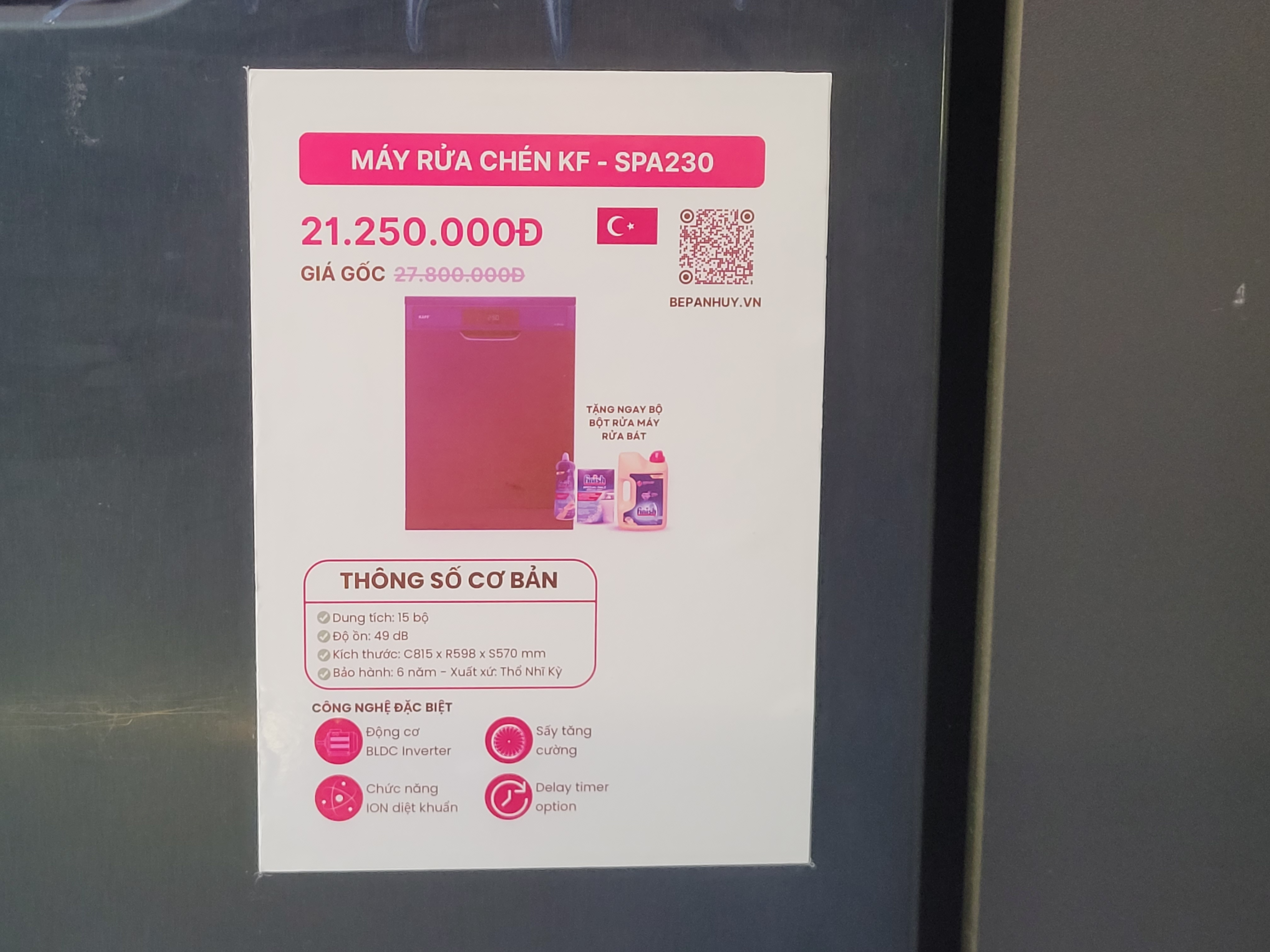 Máy rửa bát KF - SPA230 Trưng bày