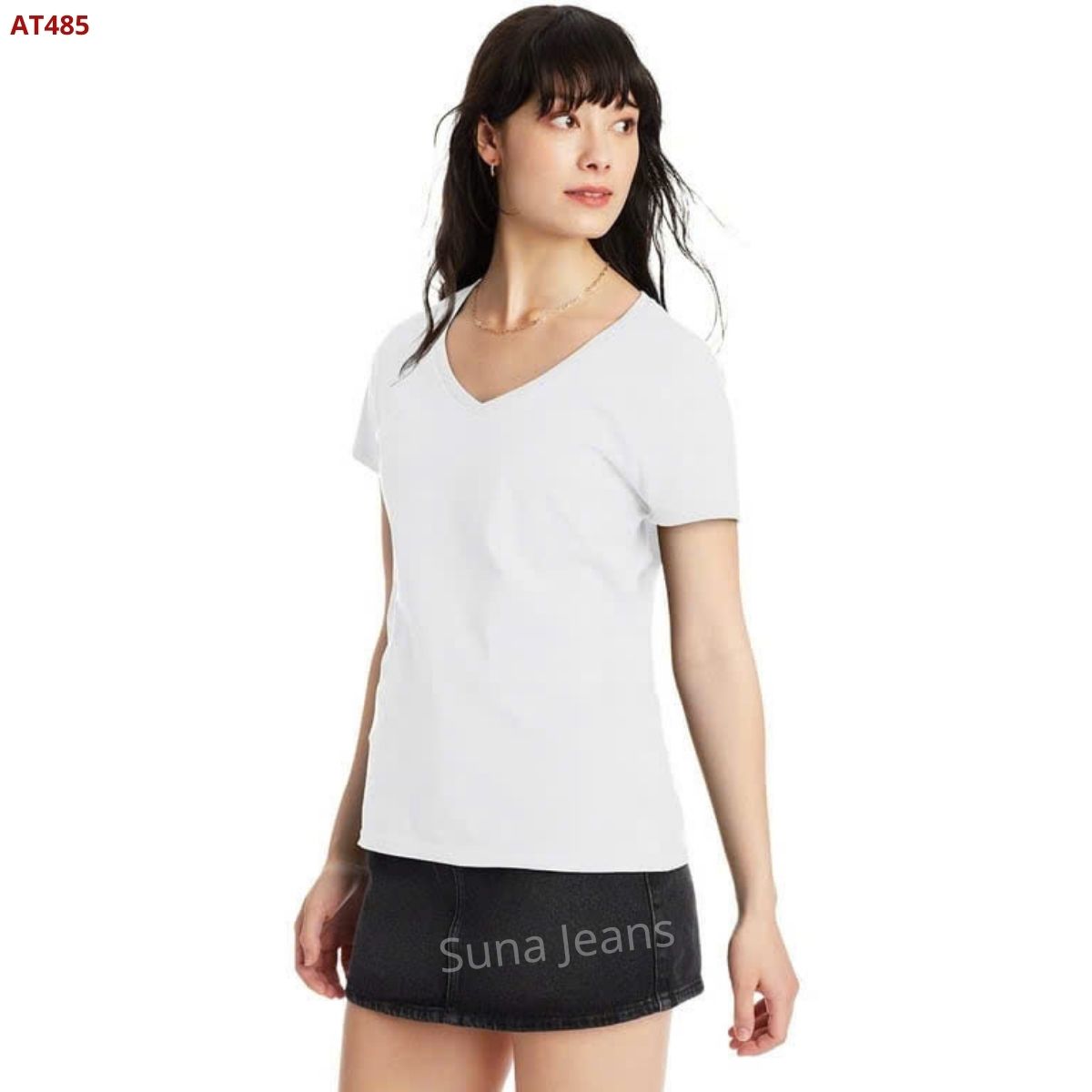 AT485-  Áo thun cổ tim