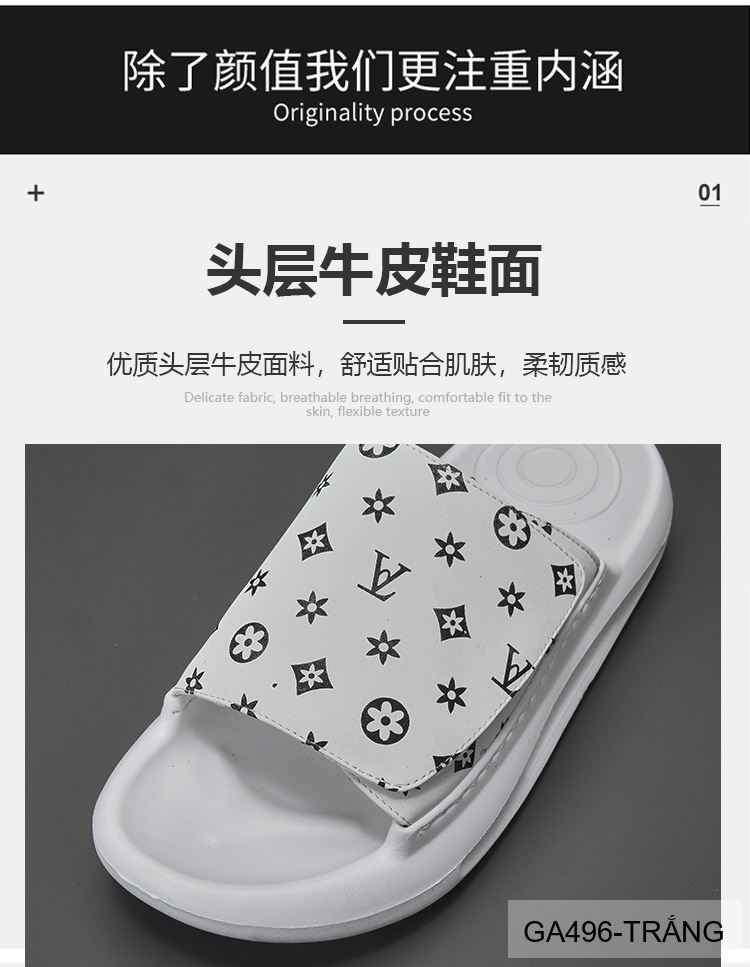 GA496 - Dép xỏ ngón nam thời trang đế dày họa tiết logo, màu trắng đen_thumbnail_9