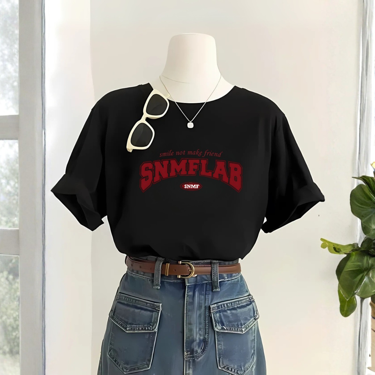 Áo thun nữ form rộng chữ SNMFLAB trẻ trung local brand WE TEE - WU0991