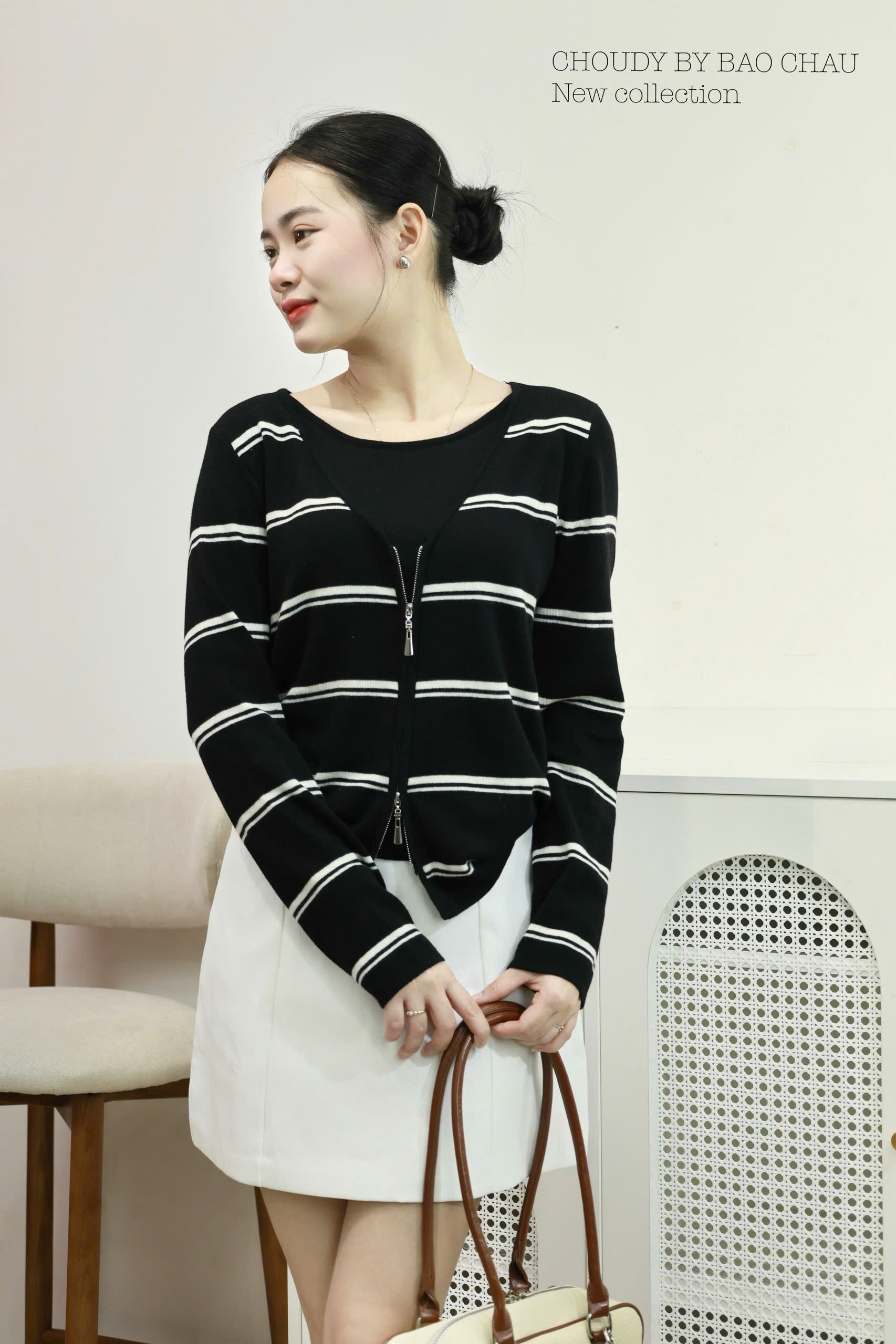 SALE A627 ÁO DỆT KIM TAY DÀI ĐEN_thumbnail_7