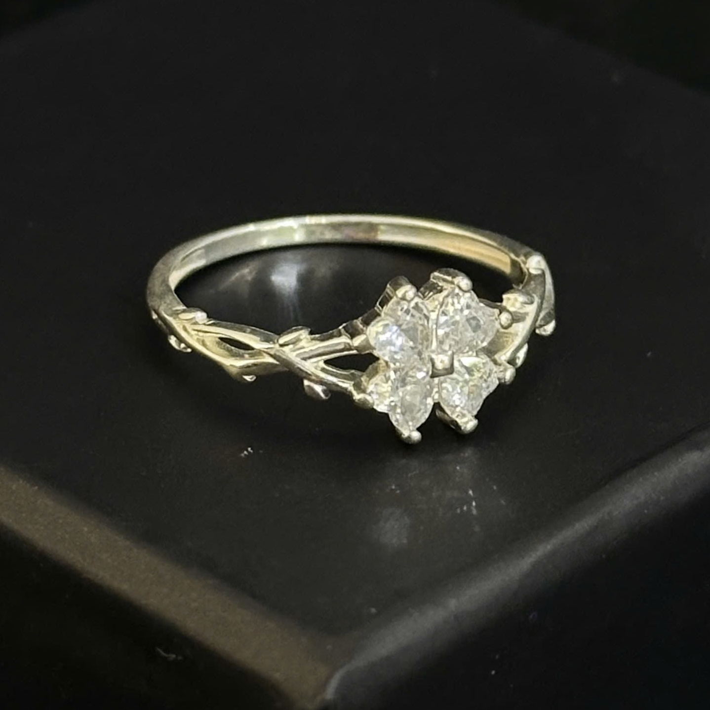 nhẫn kiểu bạc xi kim cỏ 4 lá size 6_thumbnail_2