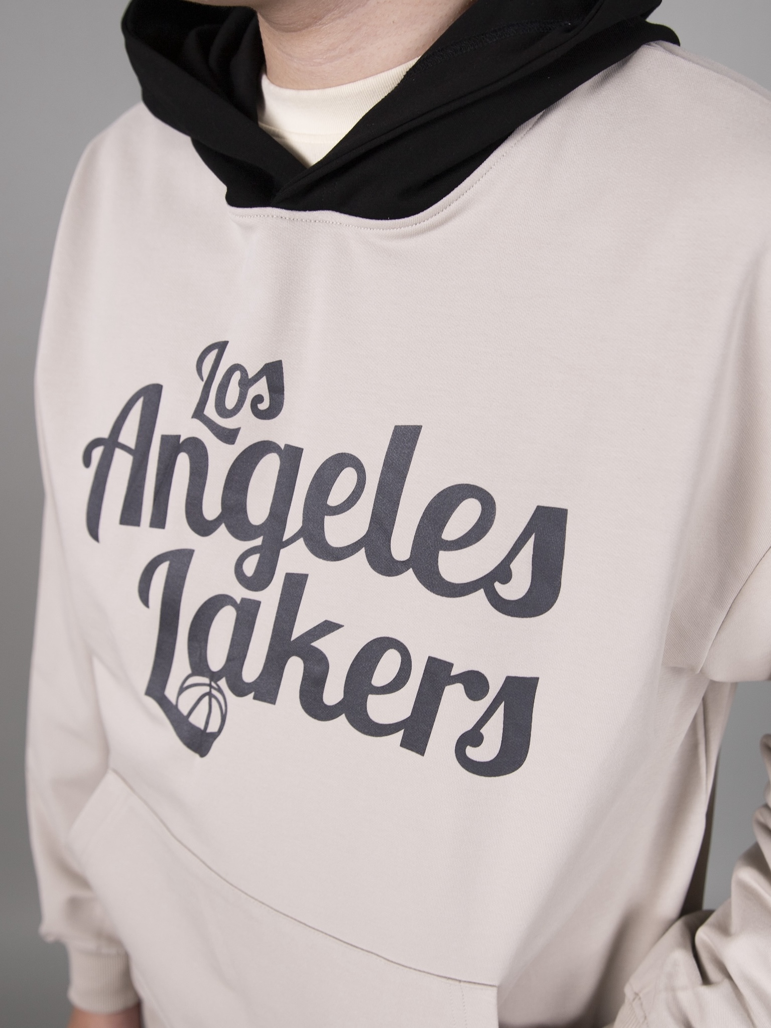 Áo nỉ hoodie màu be mũ đen Los angeles_thumbnail_6