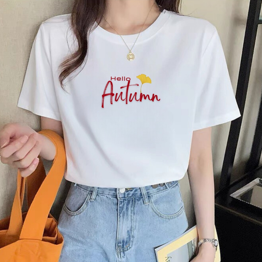 [Form Rộng] Áo phông nữ form rộng in chữ Hello Autumn - Áo thun nữ in hình thời trang Loza RT8375_thumbnail_2