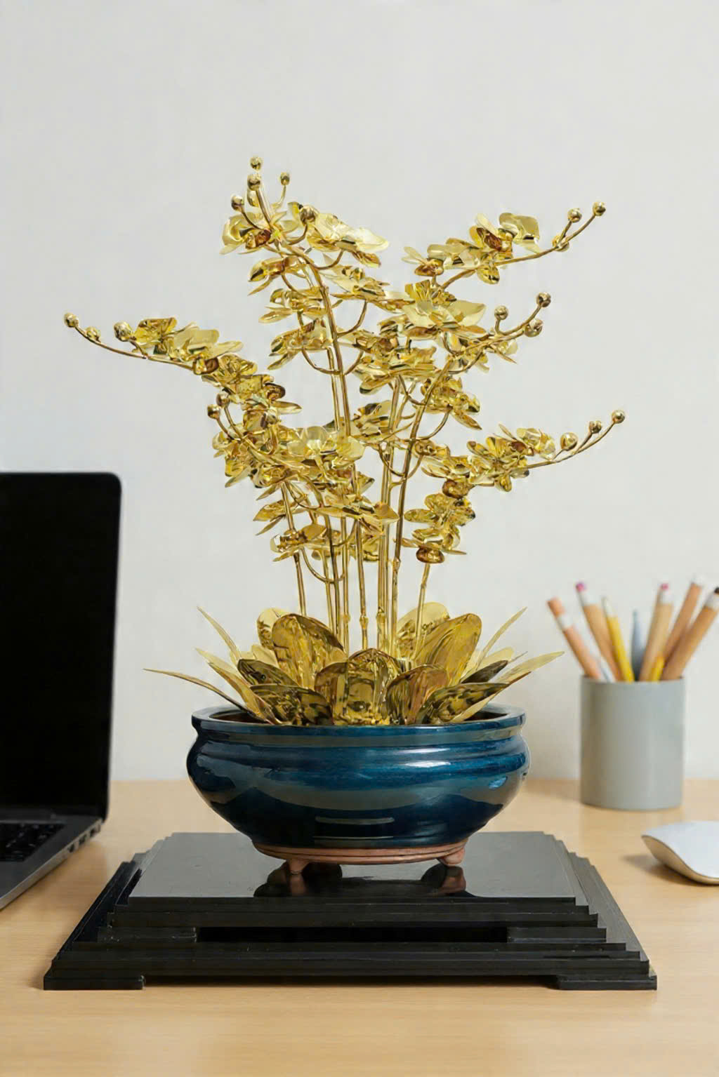 Chậu hoa lan hồ điệp mạ vàng 24k cao cấp 